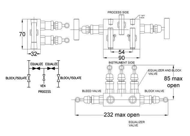 five way manifold pipe to pipe valve exporter