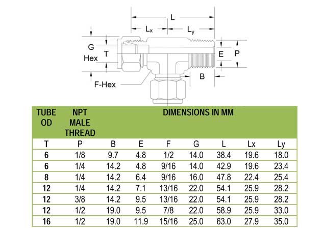 Tube Fittings Male Run Tee Supplier