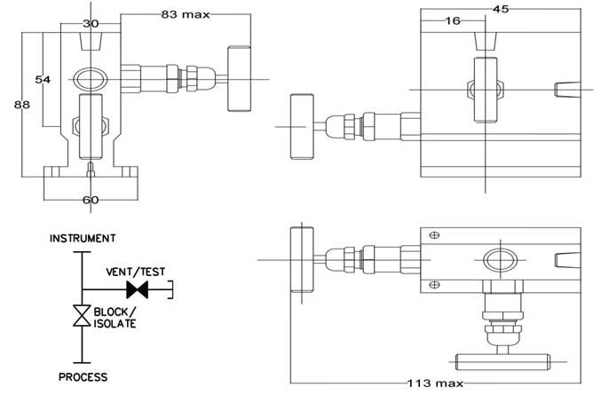 two way manifold pipe to flange valve exporter